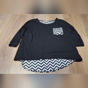 Womens Cato Black And White Top Size L